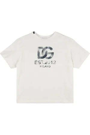 Dolce & Gabbana T-shirt In Jersey Di Cotone Stampato Con Logo