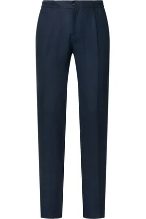 Kiton Pantaloni In Lino Con Pinces