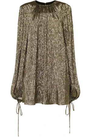 Chloé Vestito Corto In Misto Seta Lamé
