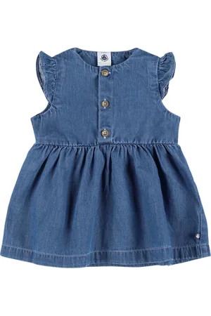 Petit Bateau Vestito In Denim Di Cotone
