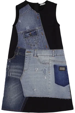 Dolce & Gabbana Denim & Cotton Jersey Patchwork Dress