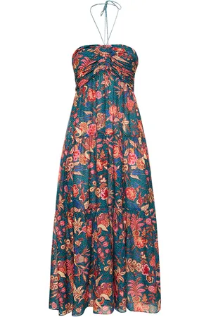 ULLA JOHNSON Vestito Midi Siya In Misto Cotone Stampato