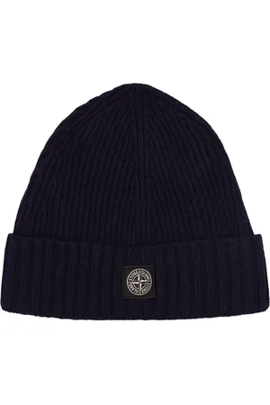 Stone Island Cappello Beanie In Maglia Di Misto Lana Con Logo