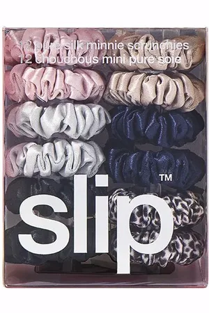 Slip Set Di 12 Scrunchie Mini In Seta Pura