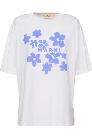 Marni T-shirt Daisy Garden In Jersey Stampato