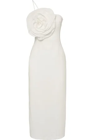 BLUMARINE Vestito In Gabardina Con Rosa