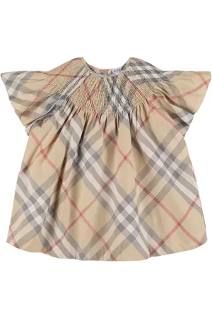 Burberry Vestito In Popeline Di Cotone Check
