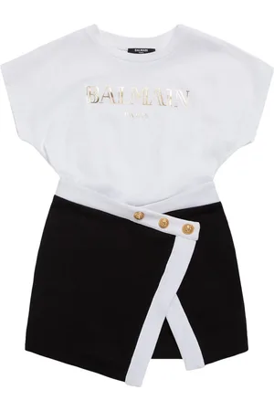 Balmain Vestito In Cotone Con Logo