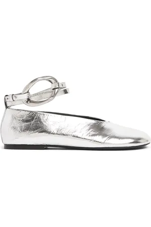 Jil Sander Ballerine In Pelle Metallizzata 10mm