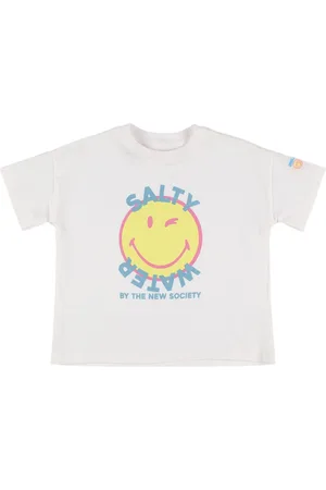 The New Society T-shirt In Jersey Di Cotone Stampato