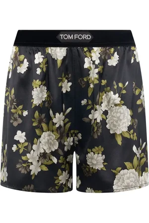Tom Ford Shorts In Raso Di Seta Stampato Stretch