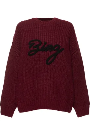 ANINE BING Maglia Sydney In Misto Lana A Costine Con Logo