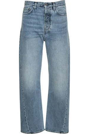 Totême Jeans In Denim Con Cuciture A Vista