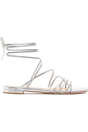 Gianvito Rossi Sandali In Pelle Con Cristalli 10mm