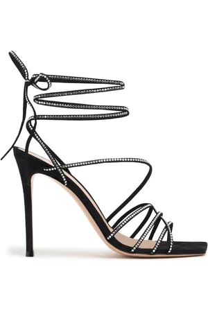 Gianvito Rossi Sandali In Camoscio Con Cristalli 105mm