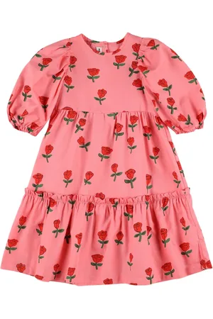 Mini Rodini Vestito In Popeline Di Cotone Organico Stampato