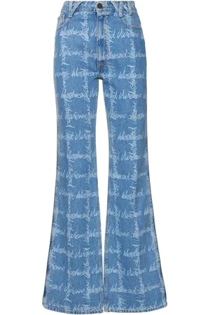 Vivienne Westwood Jeans Dritti Ray A Vita Alta Con Logo