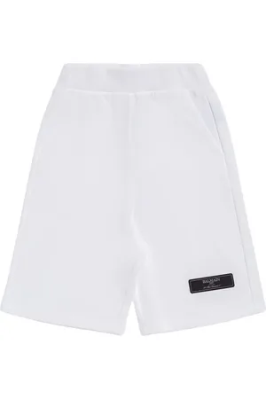 Balmain Shorts In Felpa Di Cotone Con Logo