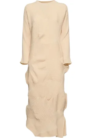 Issey Miyake Vestito Midi Plissé Kone Kone A Maniche Lunghe