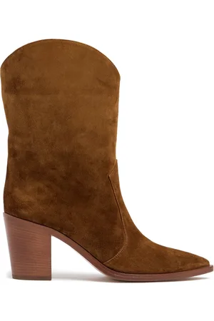 Gianvito Rossi Stivali Cowboy Denver In Camoscio 70mm
