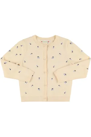BONPOINT Cardigan In Maglia Di Cotone Con Ricami