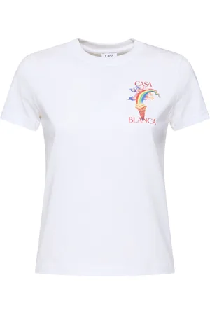 Casablanca T-shirt In Jersey Di Cotone Con Stampa