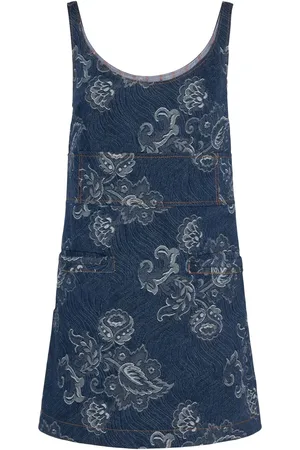 Etro Vestito In Denim Con Stampa