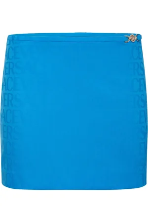 VERSACE Minigonna In Lana Con Logo Jacquard