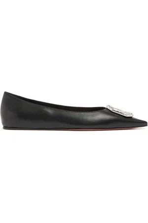 Amina Muaddi Ballerine Camelia In Nappa 5mm