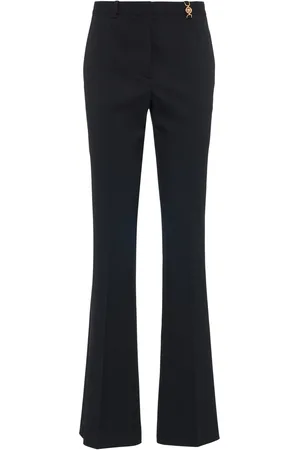 VERSACE Pantaloni Vita Media In Lana Vergine Stretch