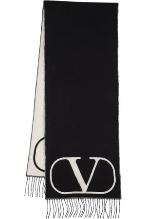 VALENTINO GARAVANI Sciarpa In Lana E Cashmere Con Logo A Intarsio