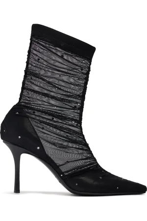 Jimmy Choo Stivaletti Lotta In Mesh Con Cristalli 85mm