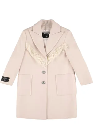 Balmain Cappotto In Misto Lana / Frange