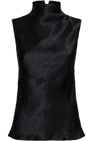 Nanushka Top Smanicato Colson In Raso Satin Stropicciato