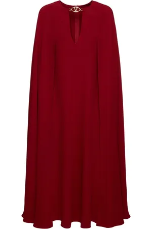 VALENTINO Vetito Midi Con Capa Couture In Cady