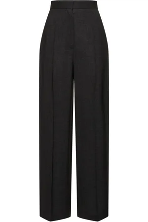 The Row Pantaloni Larghi Gordon A Vita Alta In Lana
