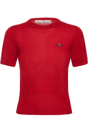 Vivienne Westwood Top Bea In Maglia Di Lana E Seta Con Logo