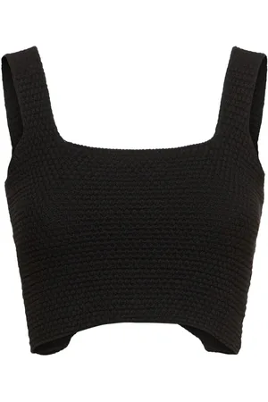 ANDREADAMO Crop Top In Maglia Di Misto Cotone