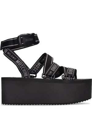 Moschino Sandali In Nylon Con Platform 80mm