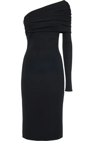 VERSACE Vestito Midi Monospalla In Viscosa Stretch