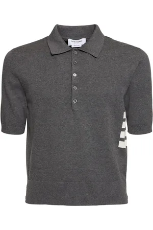 Thom Browne Polo 4 Bar In Jersey Di Cotone