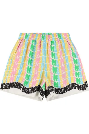 Msgm Shorts In Popeline Di Cotone Stampato