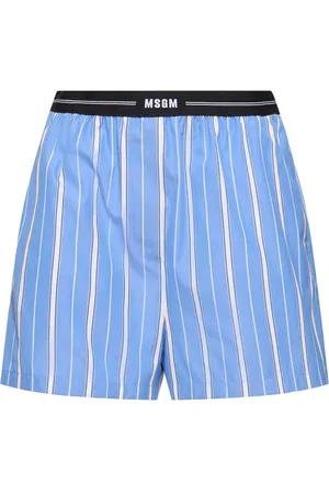 Msgm Shorts In Popeline Di Cotone
