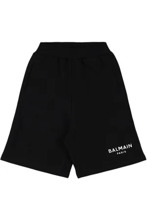Balmain Shorts In Pile Di Cotone Con Logo