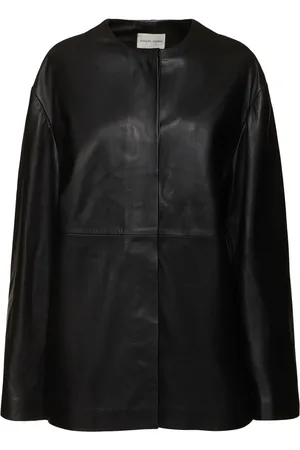 Loulou Studio Cappotto Atalia In Pelle / Scollo Rotondo