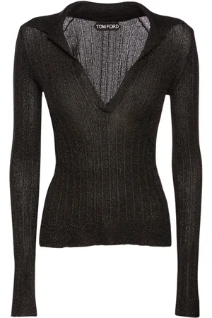 Tom Ford Polo In Maglia Di Lurex A Costine