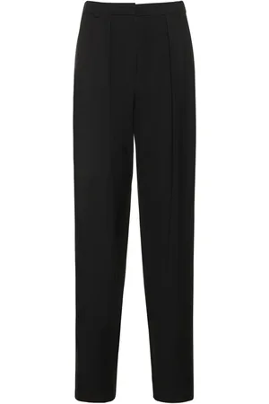 MAGDA BUTRYM Pantaloni Dritti Vita Alta In Twill Di Lana