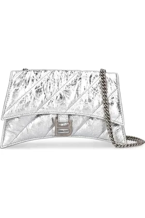 Balenciaga Borsa Crush Xs In Pelle Metallizzata Con Catena
