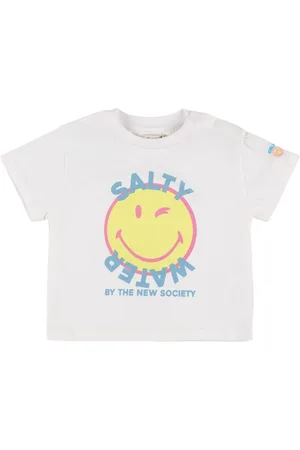 The New Society T-shirt In Jersey Di Cotone Stampato