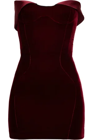 MUGLER Vestito In Velluto E Raso
